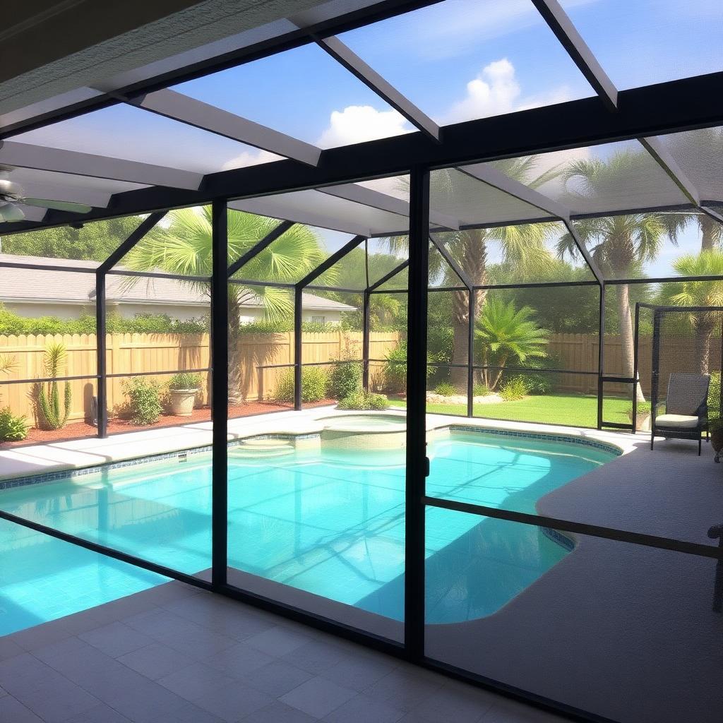 After — pool enclosure rescreen